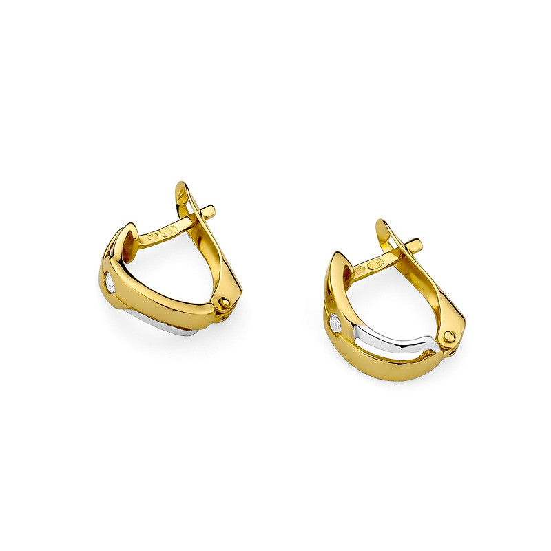 Yellow gold earrings with diamonds BGBR02-03-08