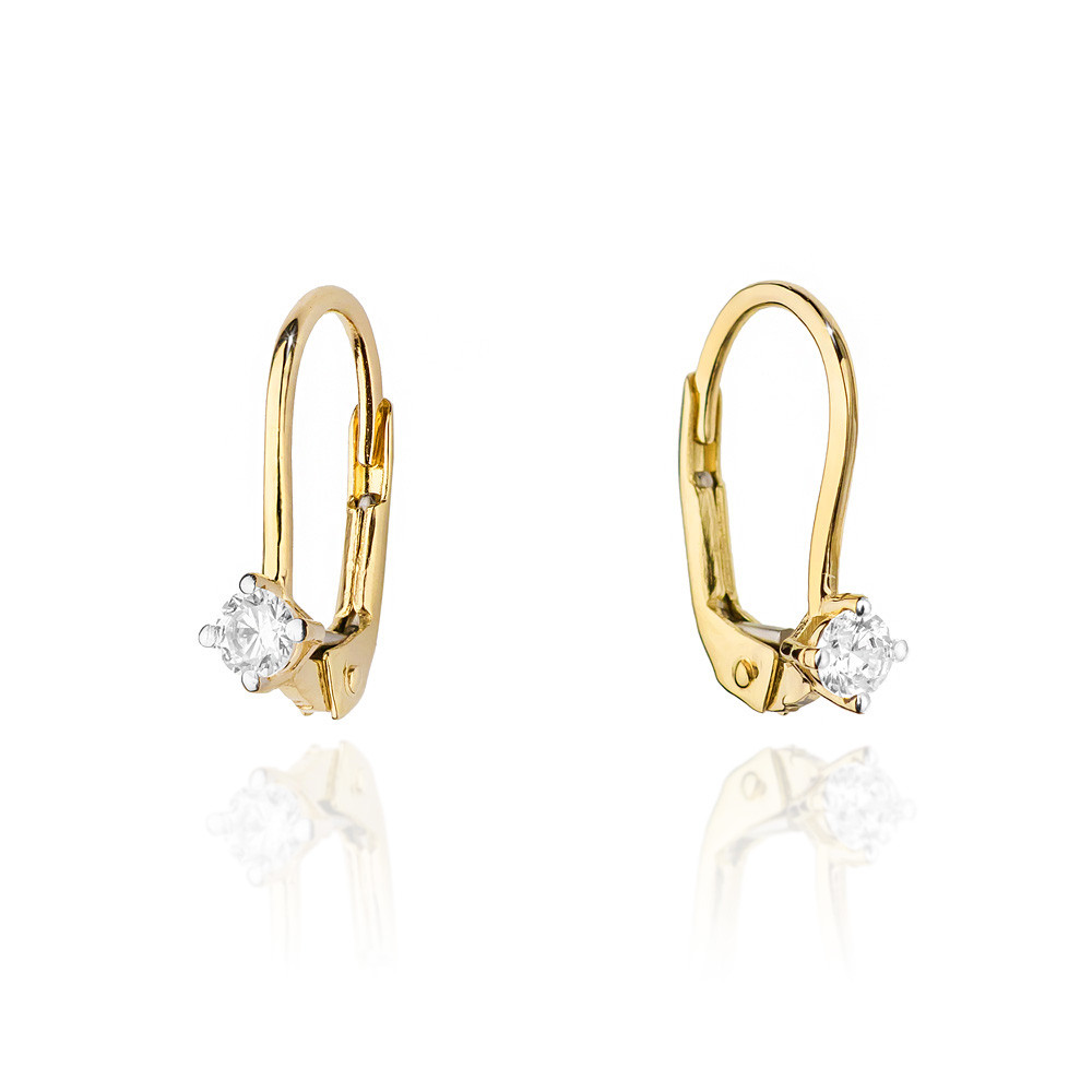 Geltono aukso auskarai su briliantais BGBR02-05-03 0.08ct
