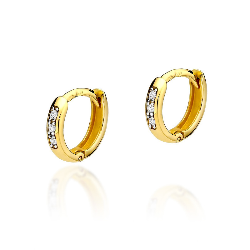 Yellow gold earrings with diamonds BGBR03-01-04