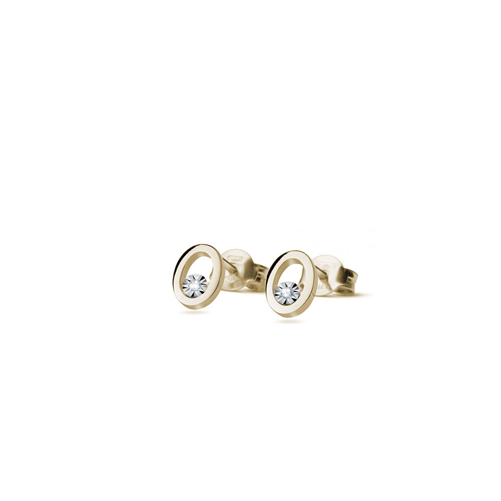 Yellow gold earrings with diamonds BGBR01-07-08