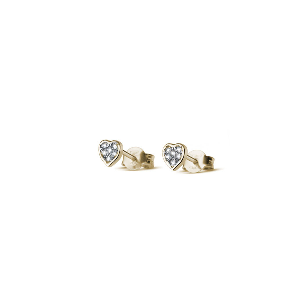 Yellow gold earrings with diamonds BGBR01-08-07