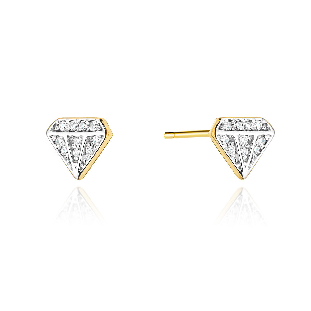 Yellow gold earrings with diamonds BGBR01-10-01
