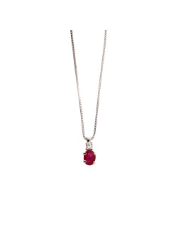 White gold diamond and ruby pendant necklace CPBR09-R-01