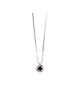 White gold sapphire pendant necklace CPBR09-SAF-02
