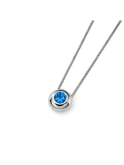 White gold sapphire pendant necklace CPBR09-SAF-10