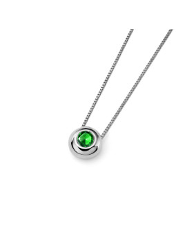 White gold emerald pendant necklace CPBR09-SM-02