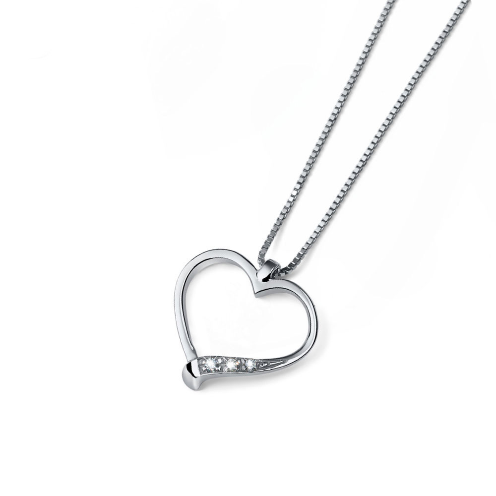 White gold diamond pendant necklace CPBR11-01