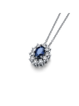 White gold sapphire pendant...