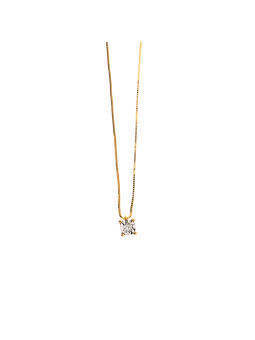 Yellow gold diamond pendant necklace CPGR01-03