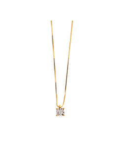 Yellow gold diamond pendant necklace CPGR01-04