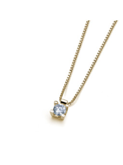 Yellow gold diamond pendant necklace CPGR01-07