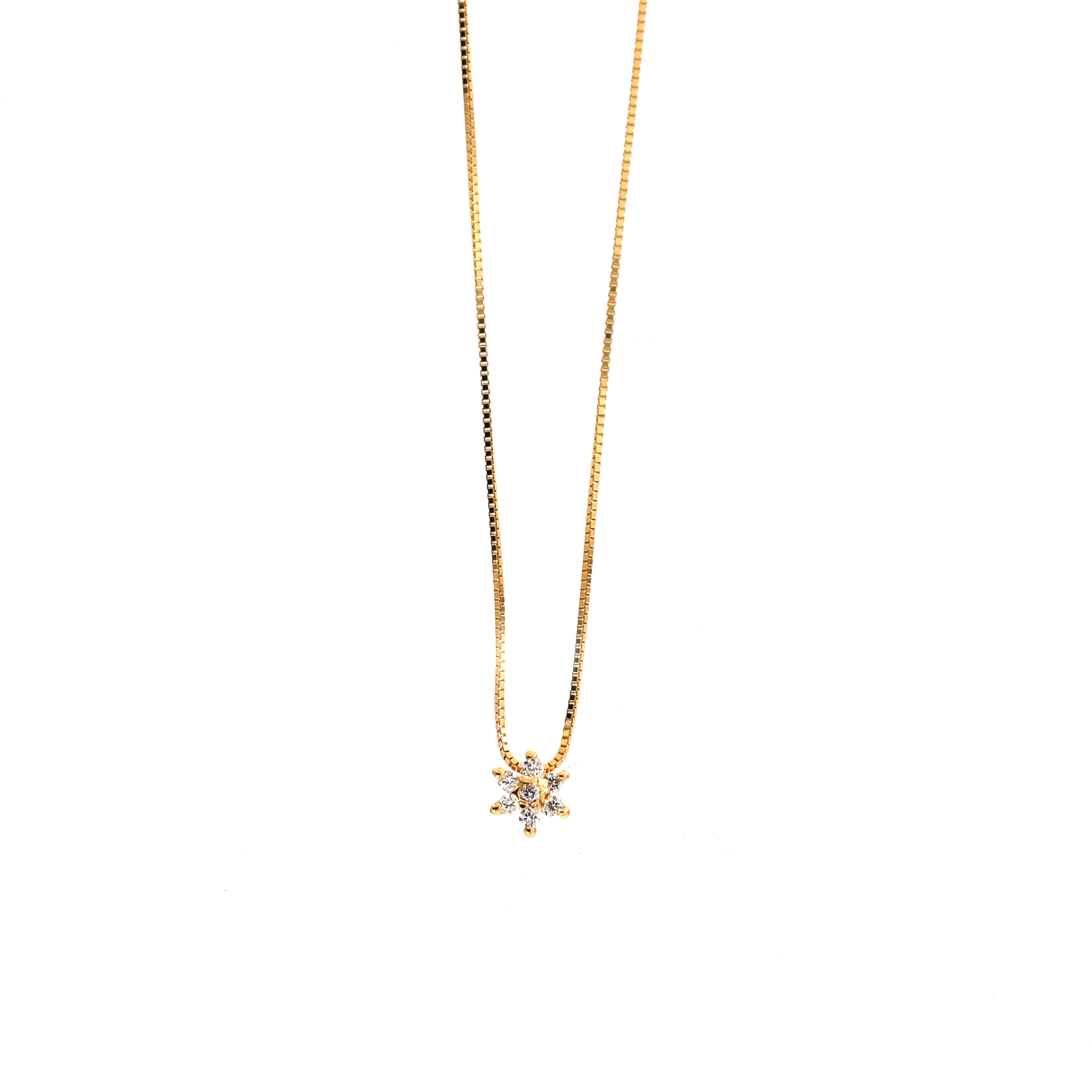 Yellow gold diamond pendant necklace CPGR03-03