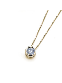 Yellow gold diamond pendant necklace CPGR04-07