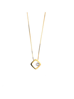 Yellow gold diamond pendant necklace CPGR05-03