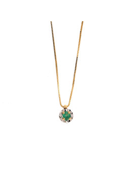 Yellow gold emerald pendant necklace CPGR08-S-02