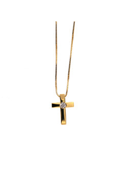 Yellow gold diamond pendant necklace CPGR09-04