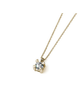 Yellow gold emerald pendant necklace CPGR01-06