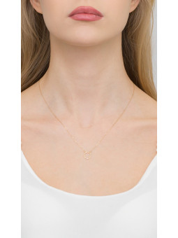 Yellow gold diamond pendant necklace CPGR05-05