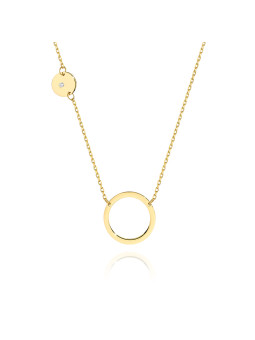 Yellow gold diamond pendant necklace CPGR05-06