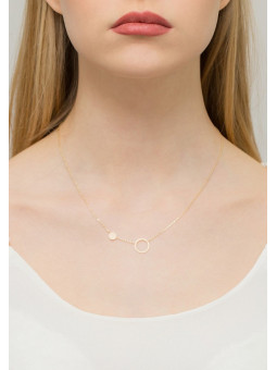 Yellow gold diamond pendant necklace CPGR05-06