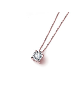 Rose gold diamond pendant necklace CPRR01-10 0.18CT