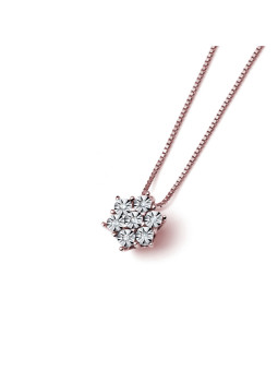 Rose gold diamond pendant necklace CPRR04-07