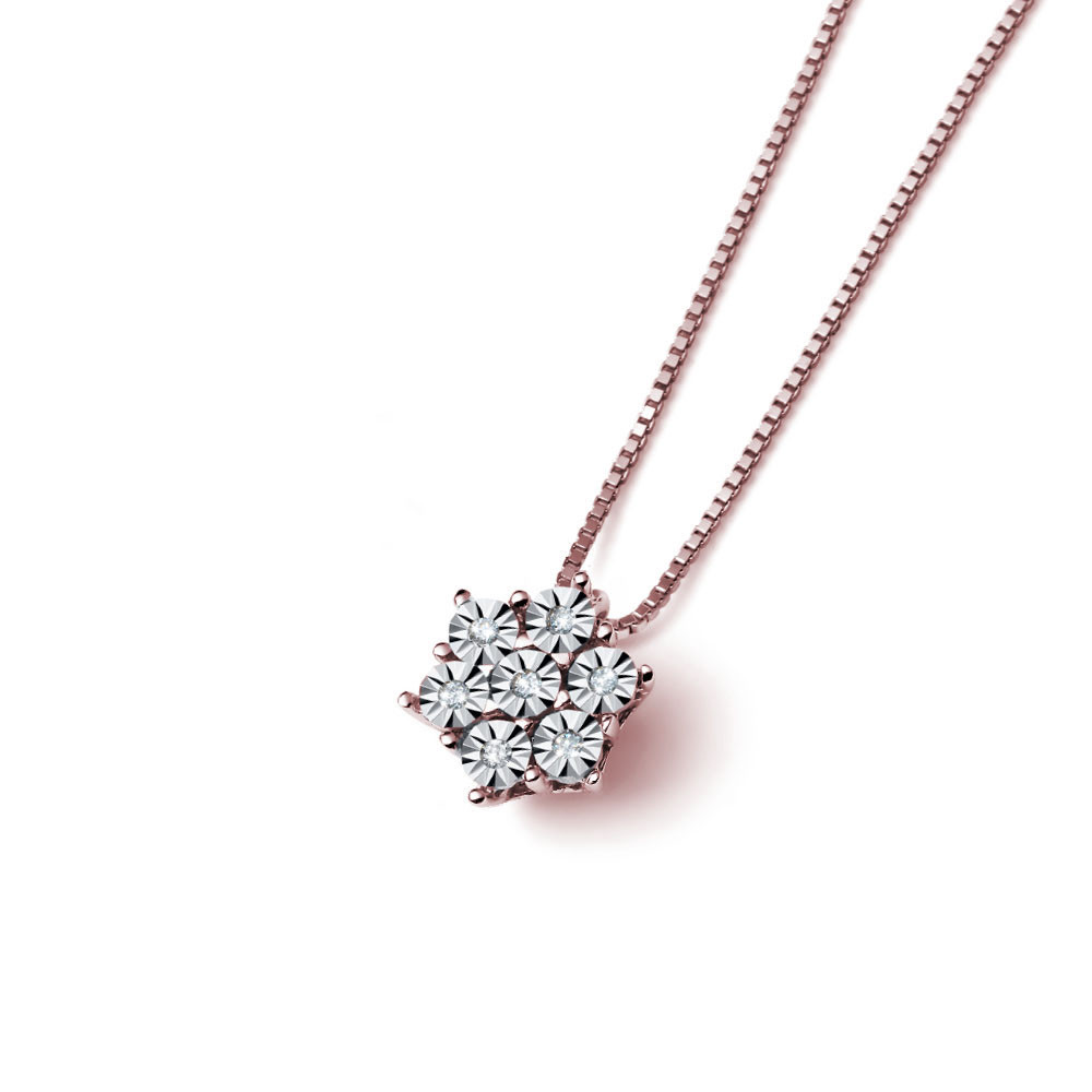 Rose gold diamond pendant necklace CPRR04-07