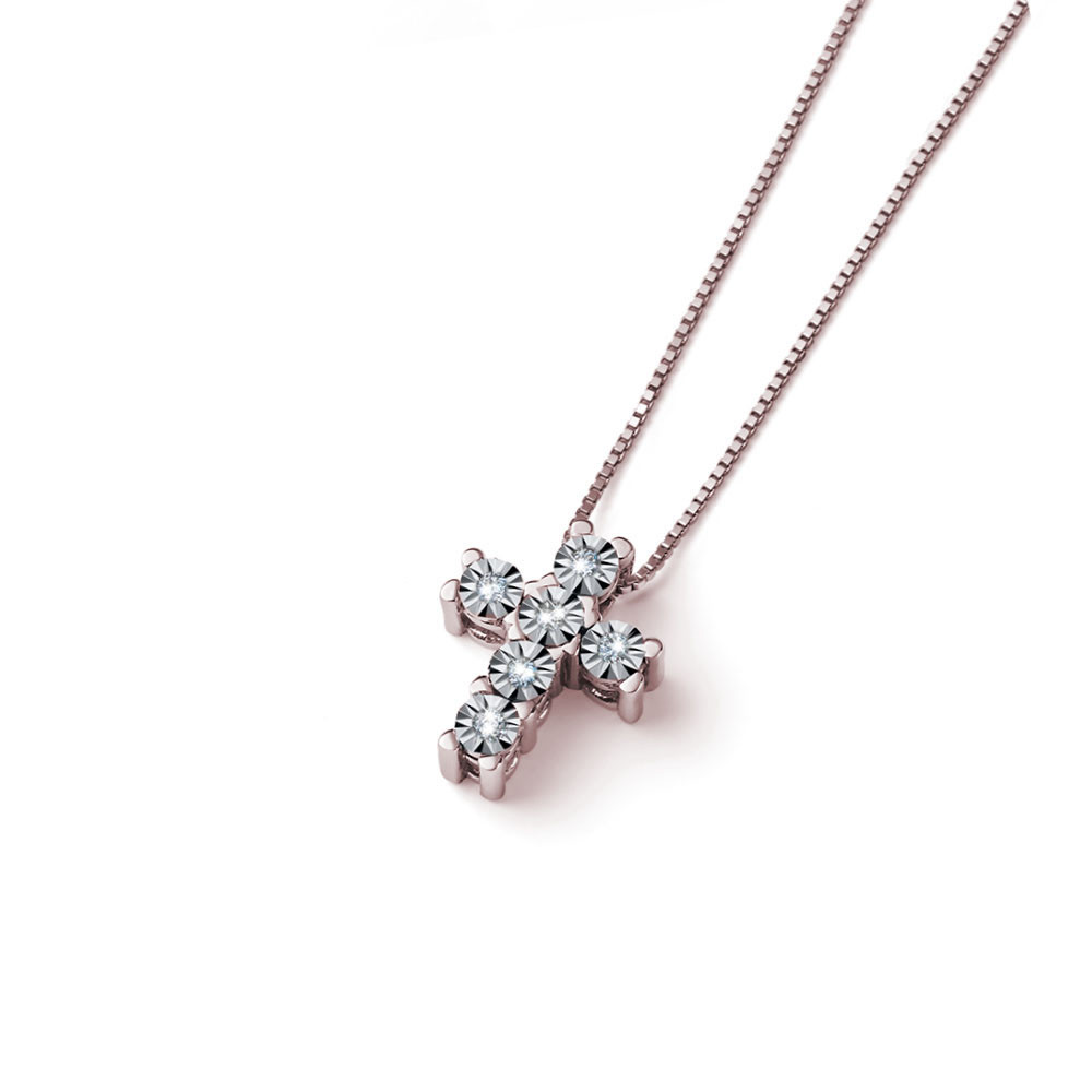 Rose gold diamond pendant necklace CPRR07-09