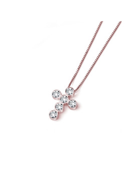 Rose gold diamond pendant necklace CPRR07-12
