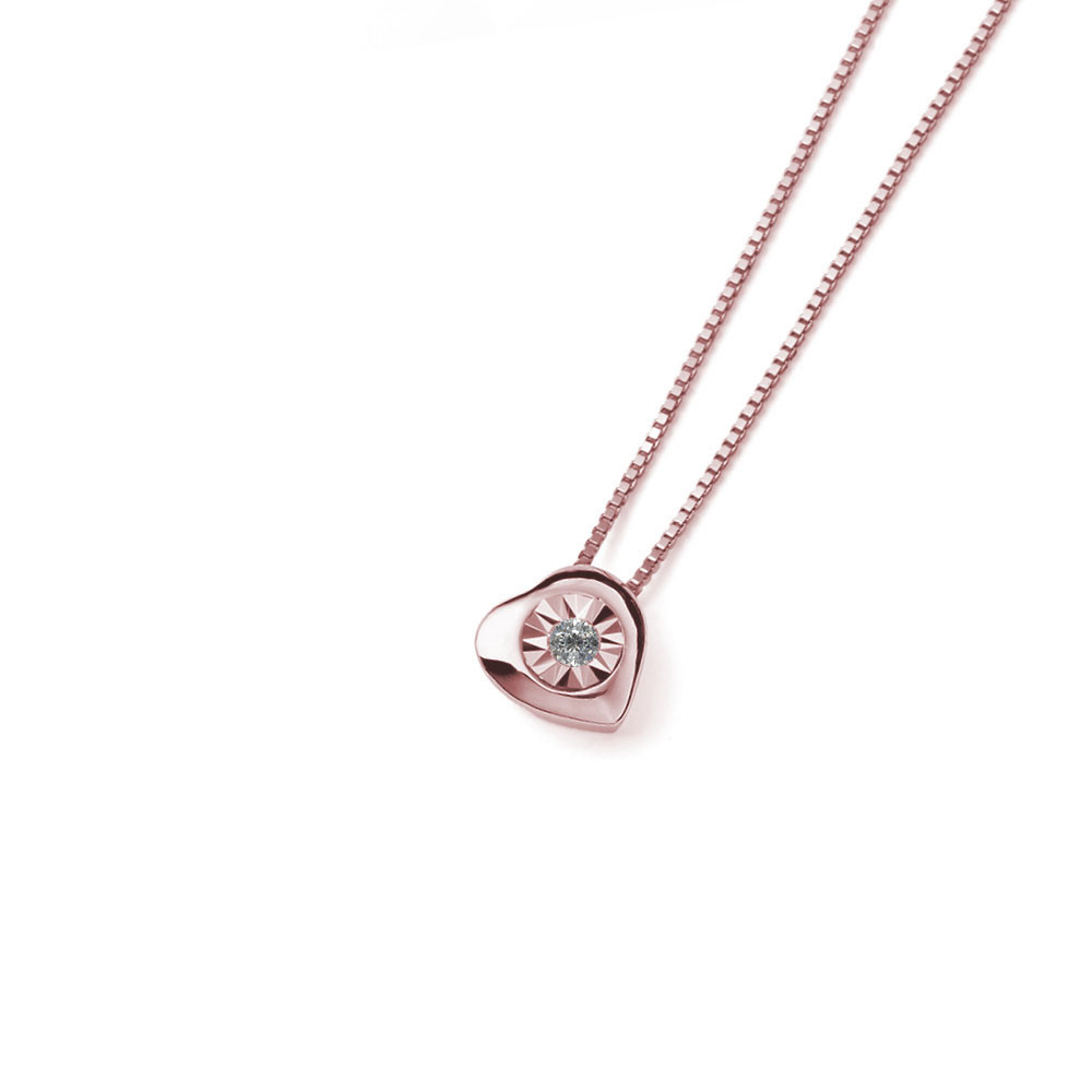 Rose gold diamond pendant necklace CPRR09-10