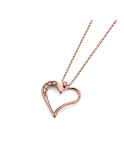 Rose gold diamond pendant necklace CPRR09-13
