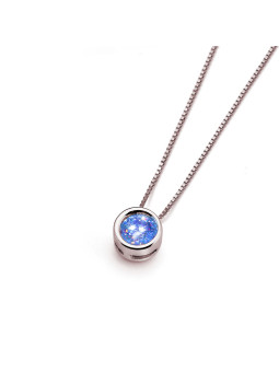 Rose gold sapphire pendant necklace CPRR11-SAF-03