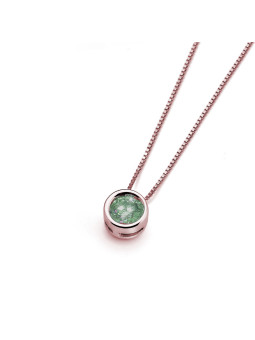 Rose gold emerald pendant necklace CPRR11-SM-03