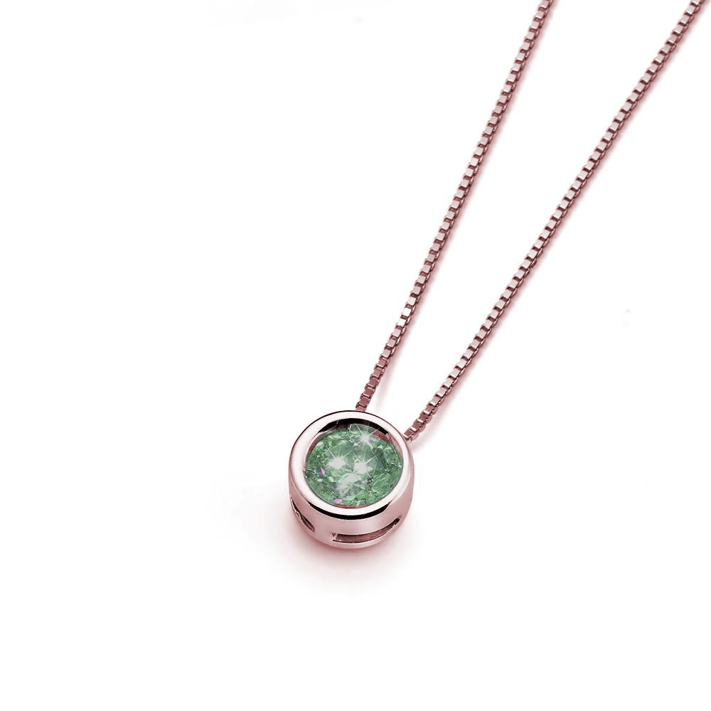 Rose gold emerald pendant necklace CPRR11-SM-03