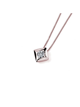 Rose gold diamond pendant necklace CPRR13-02