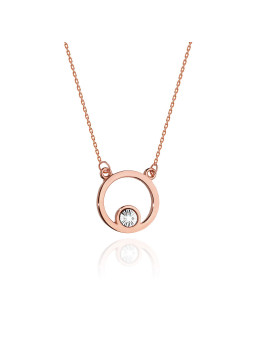 Rose gold diamond pendant necklace CPRR05-12