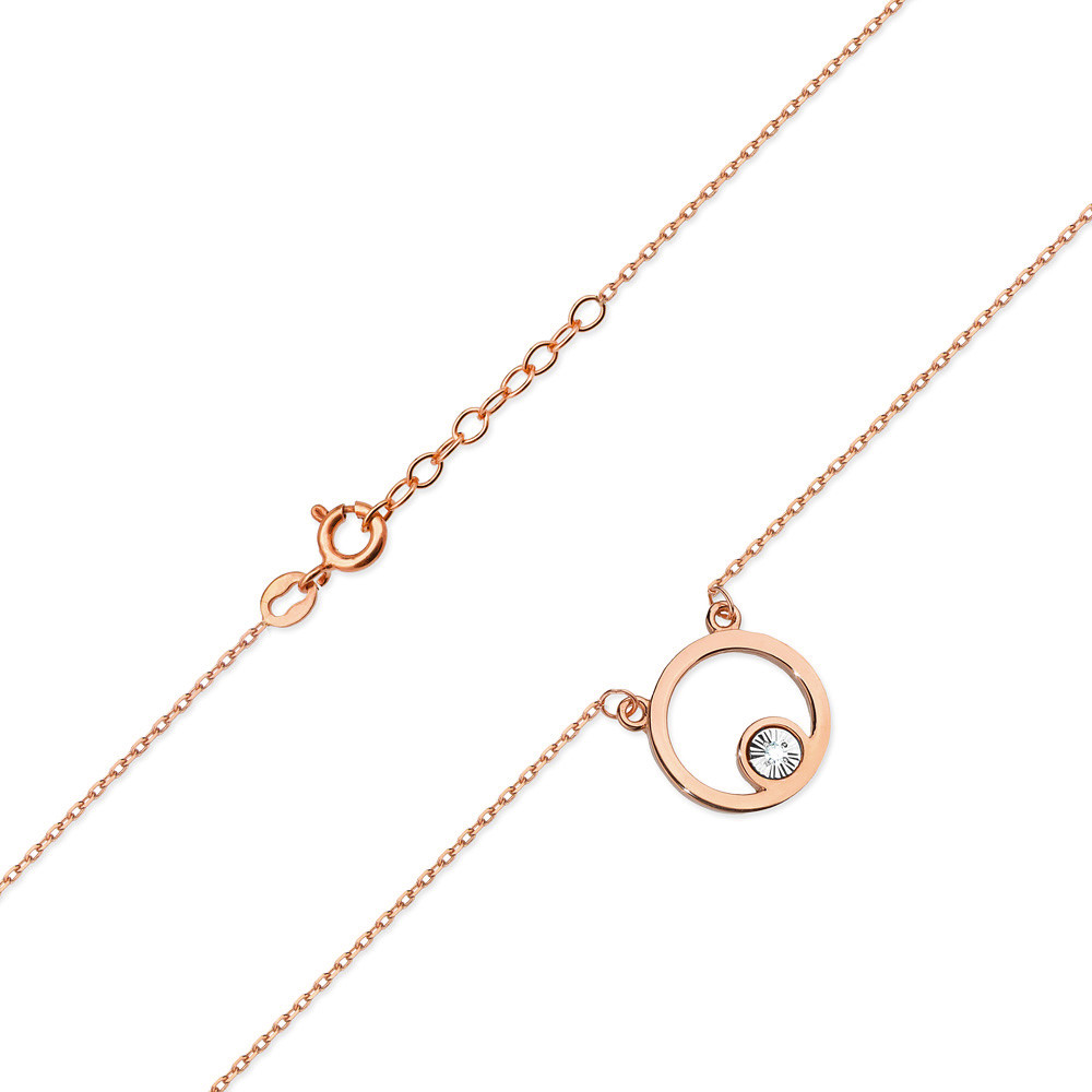 Rose gold diamond pendant necklace CPRR05-12