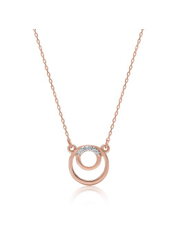 Rose gold diamond pendant necklace CPRR05-13