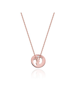 Rose gold diamond pendant necklace CPRR08-03
