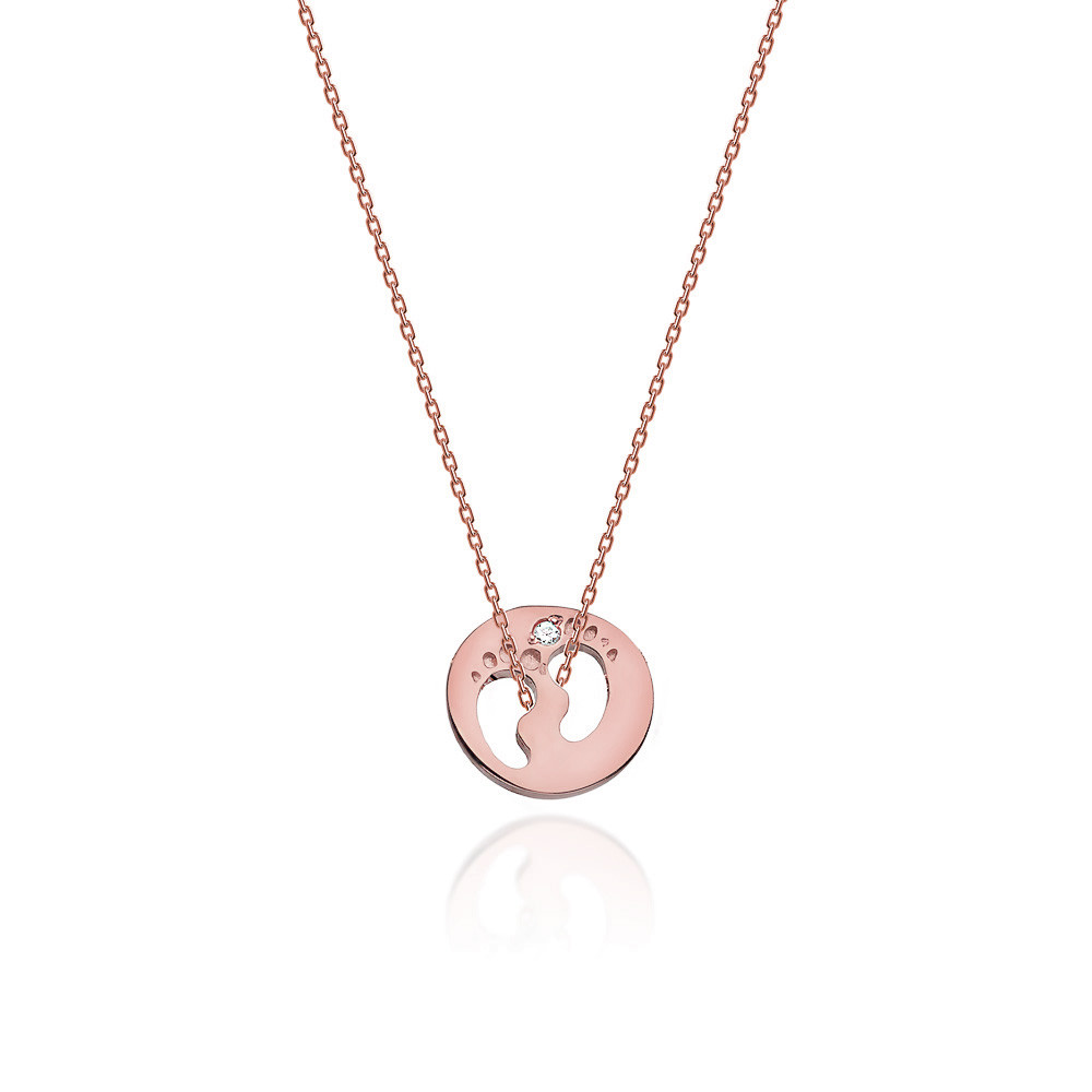 Rose gold diamond pendant necklace CPRR08-03