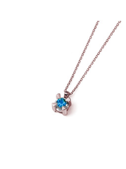 Rose gold sapphire pendant necklace CPRR11-SAF-01
