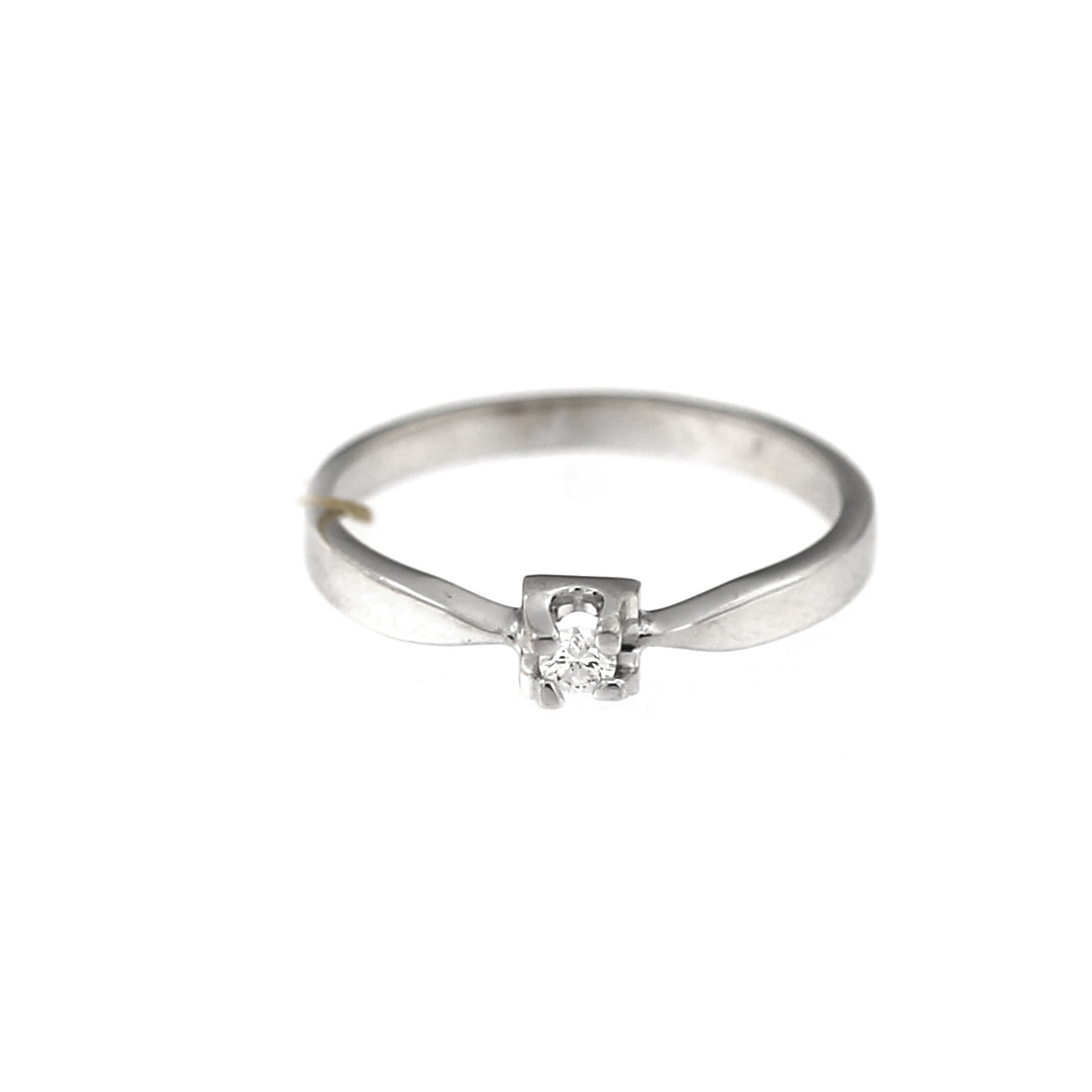 White gold engagement ring with diamond DBBR01-04