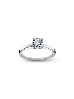 White gold engagement ring with diamond DBBR01-36