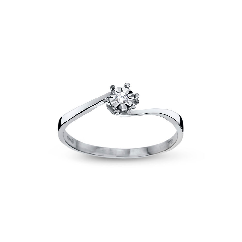 White gold engagement ring with diamond DBBR08-30