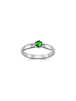White gold ring with emerald DBBR14-S-05