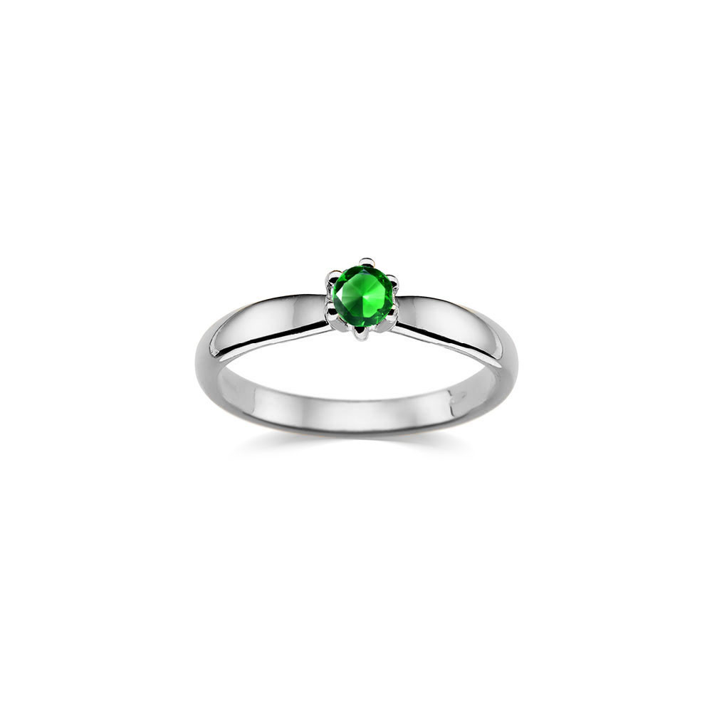 White gold ring with emerald DBBR14-S-05