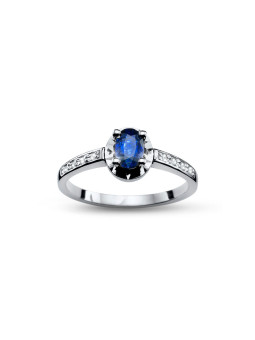 White gold ring with sapphire and diamonds DBBR14-SAF-07