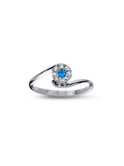White gold ring with sapphire and diamonds DBBR14-SAF-08