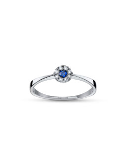 White gold ring with sapphire and diamonds DBBR14-SAF-09