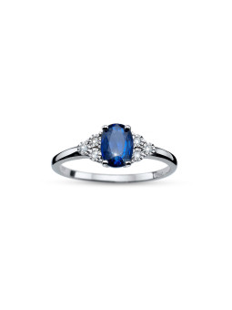 White gold ring with sapphire and diamonds DBBR14-SAF-11